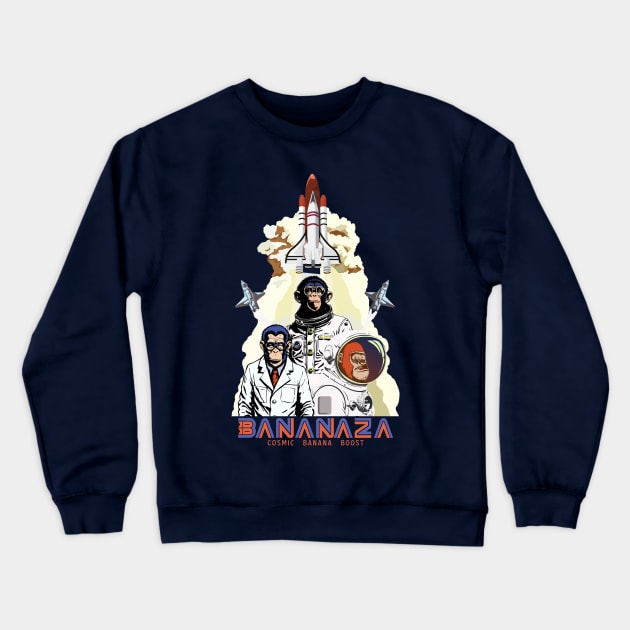 BANANAZA : Space Monkey Team Crewneck Sweatshirt by Buntoonkook